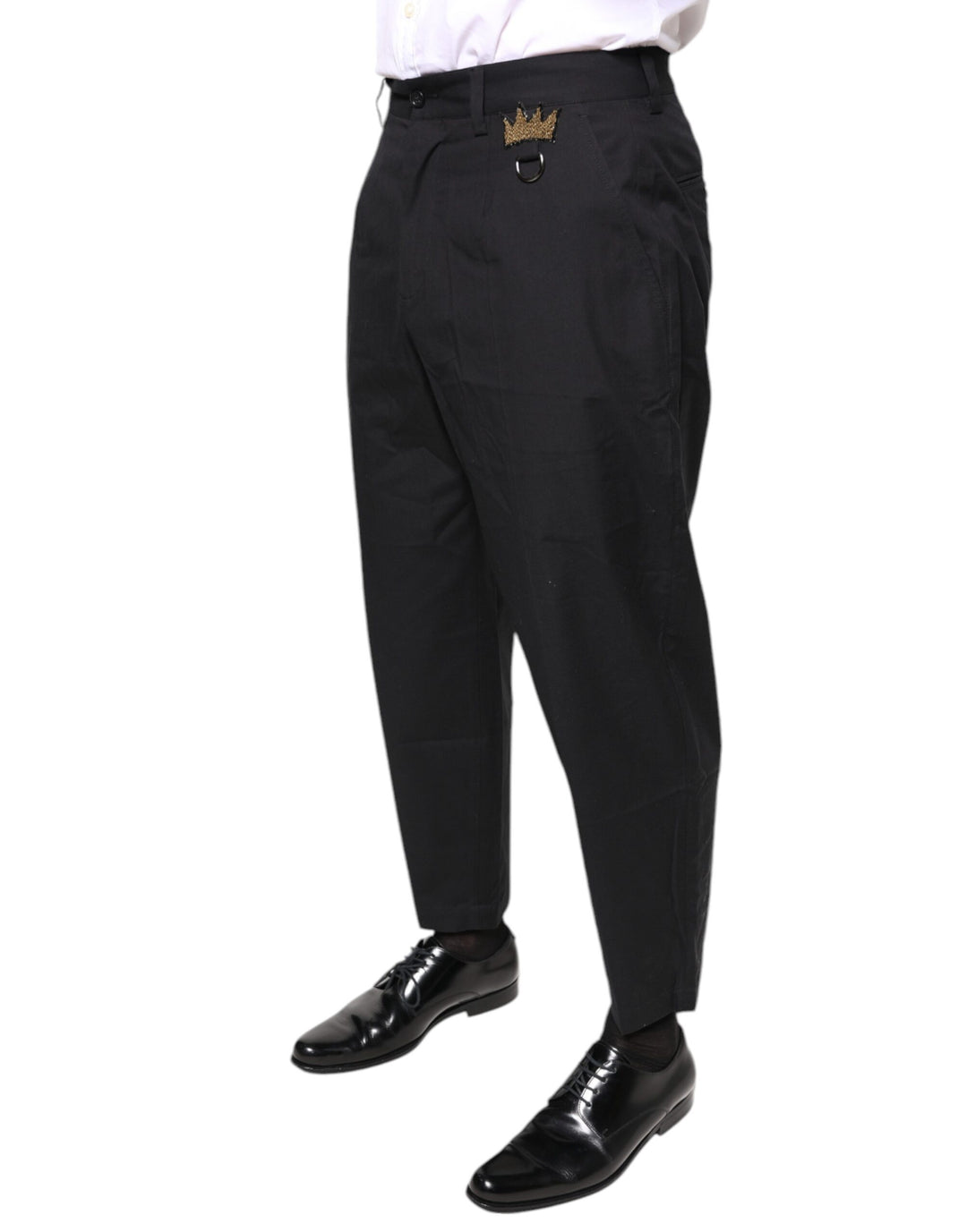 Dolce &amp; Gabbana Black Crown Cotton Dress Pants by Dolce &amp; Gabbana outlet now on sale