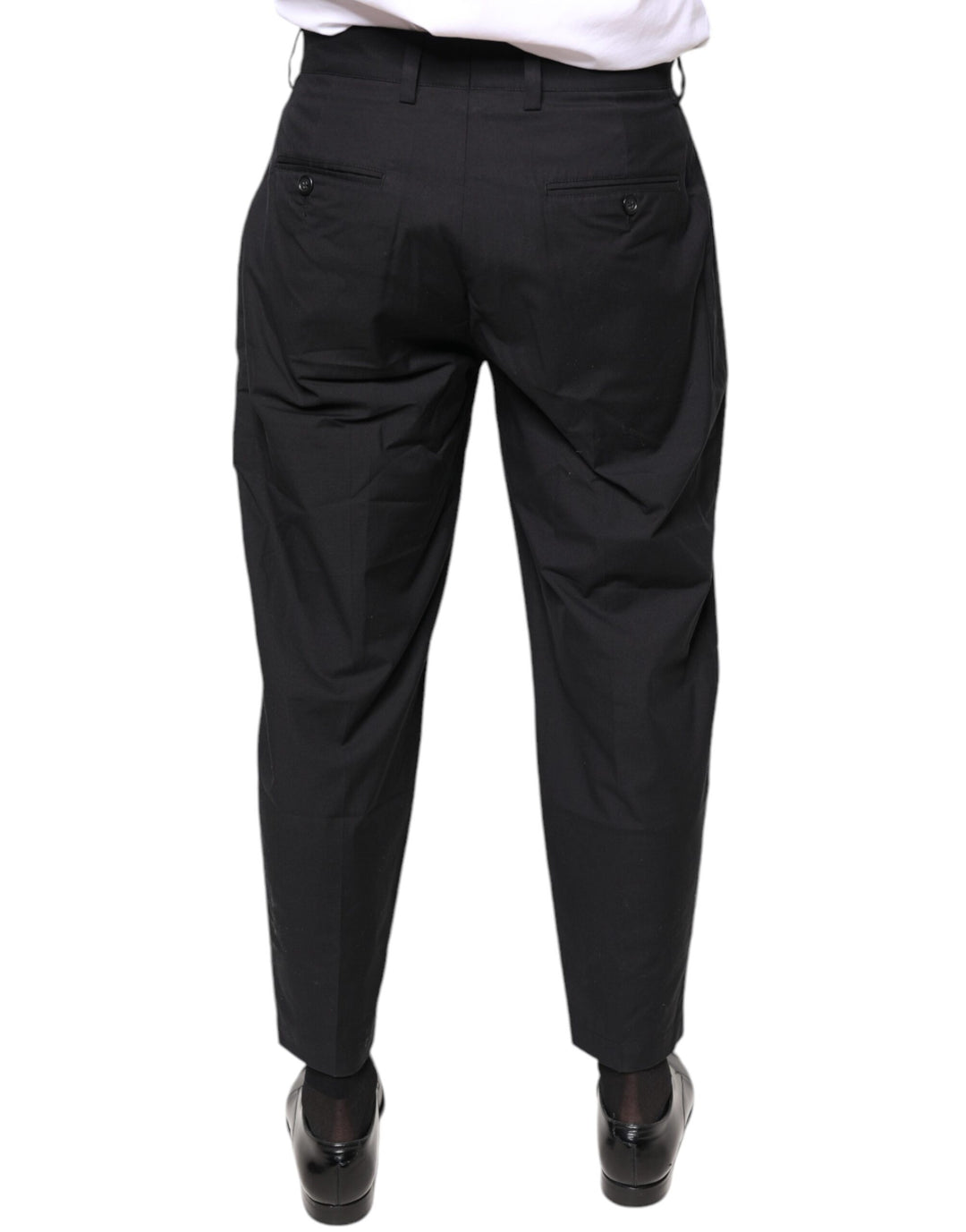 Dolce &amp; Gabbana Black Crown Cotton Dress Pants by Dolce &amp; Gabbana outlet now on sale