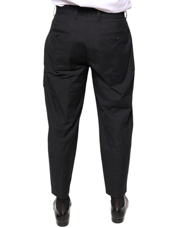 Dolce &amp; Gabbana Black Crown Cotton Dress Pants by Dolce &amp; Gabbana outlet now on sale