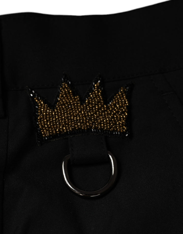Dolce &amp; Gabbana Black Crown Cotton Dress Pants by Dolce &amp; Gabbana outlet now on sale