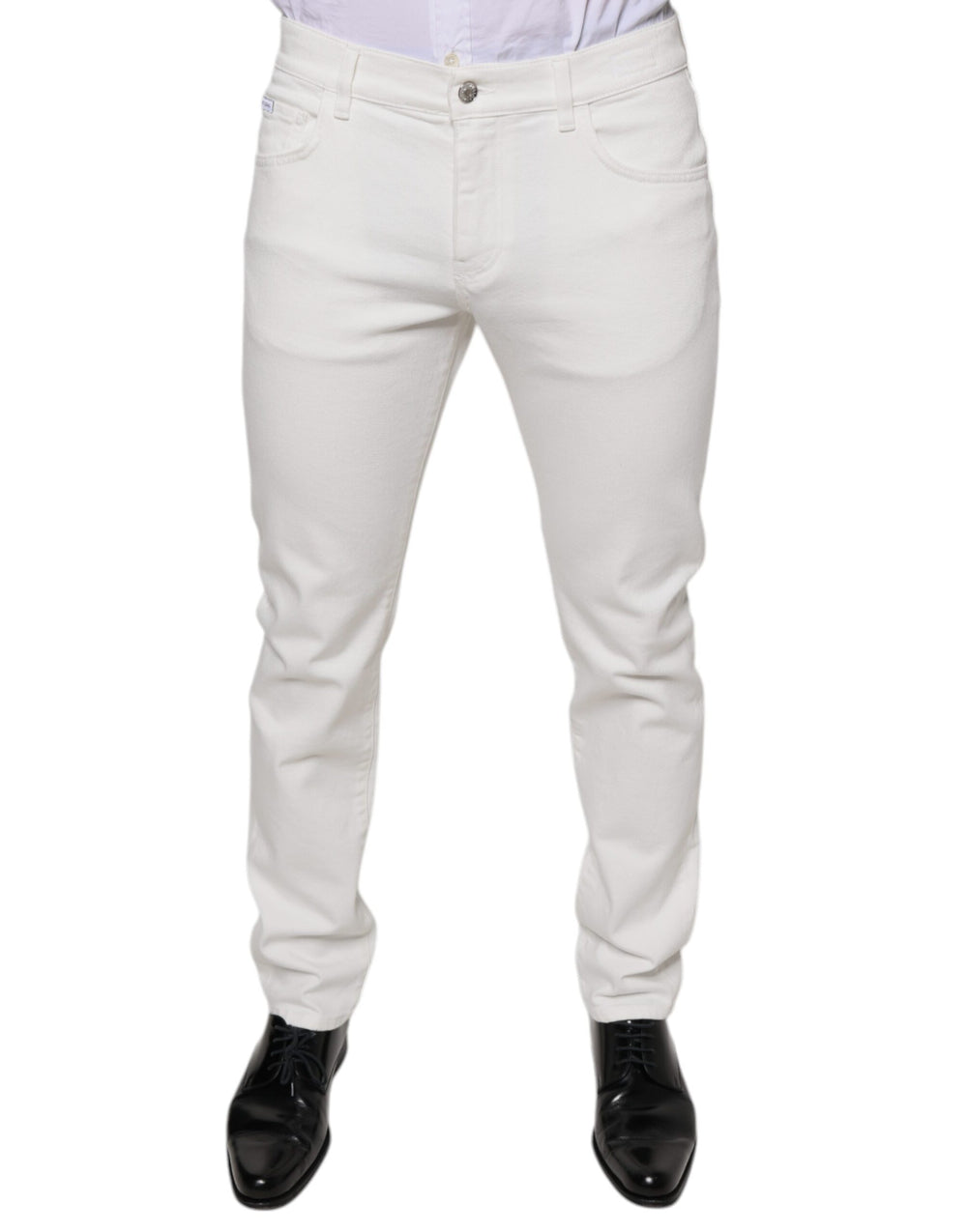 Dolce & Gabbana White Cotton Skinny Slim Men Denim Jeans by Dolce & Gabbana outlet now on sale