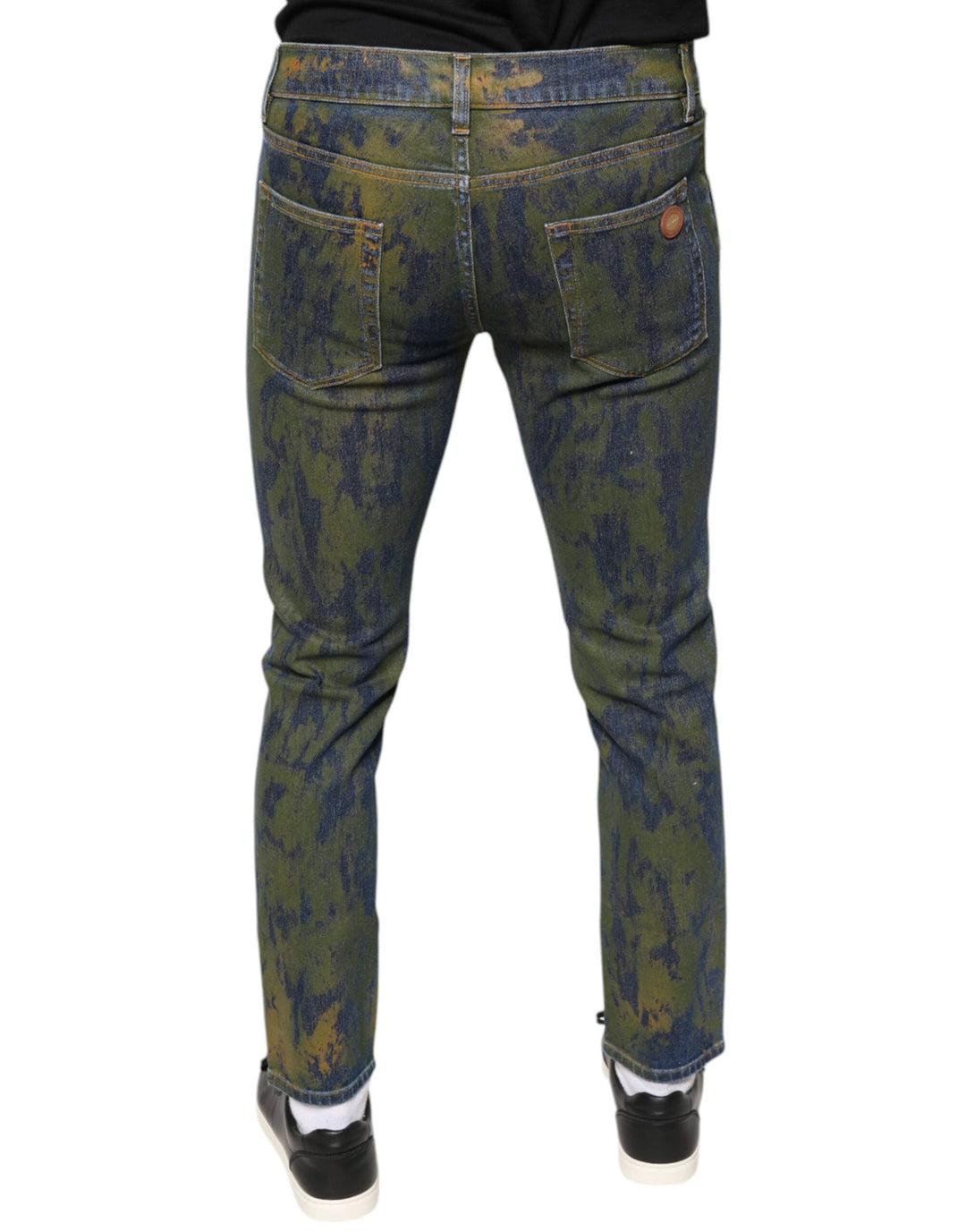 Dolce &amp; Gabbana Blue Cotton Dye Slim Fit Men Denim Jeans by Dolce &amp; Gabbana outlet now on sale