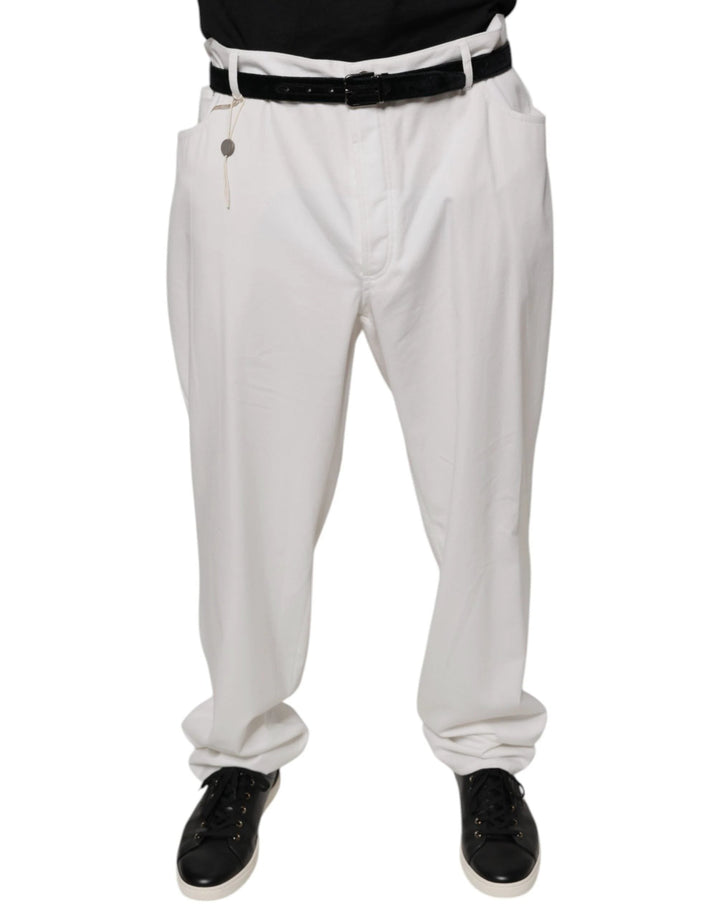 Brunello Cucinelli White Cotton Men Dress Tapered Pants by Brunello Cucinelli outlet now on sale