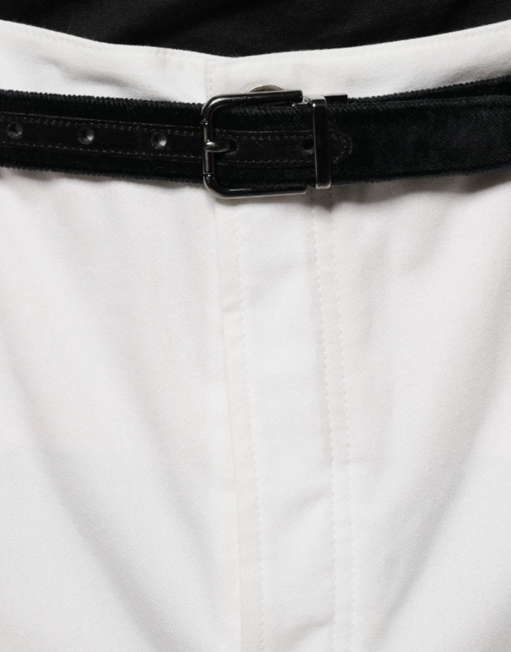 Brunello Cucinelli White Cotton Men Dress Tapered Pants by Brunello Cucinelli outlet now on sale