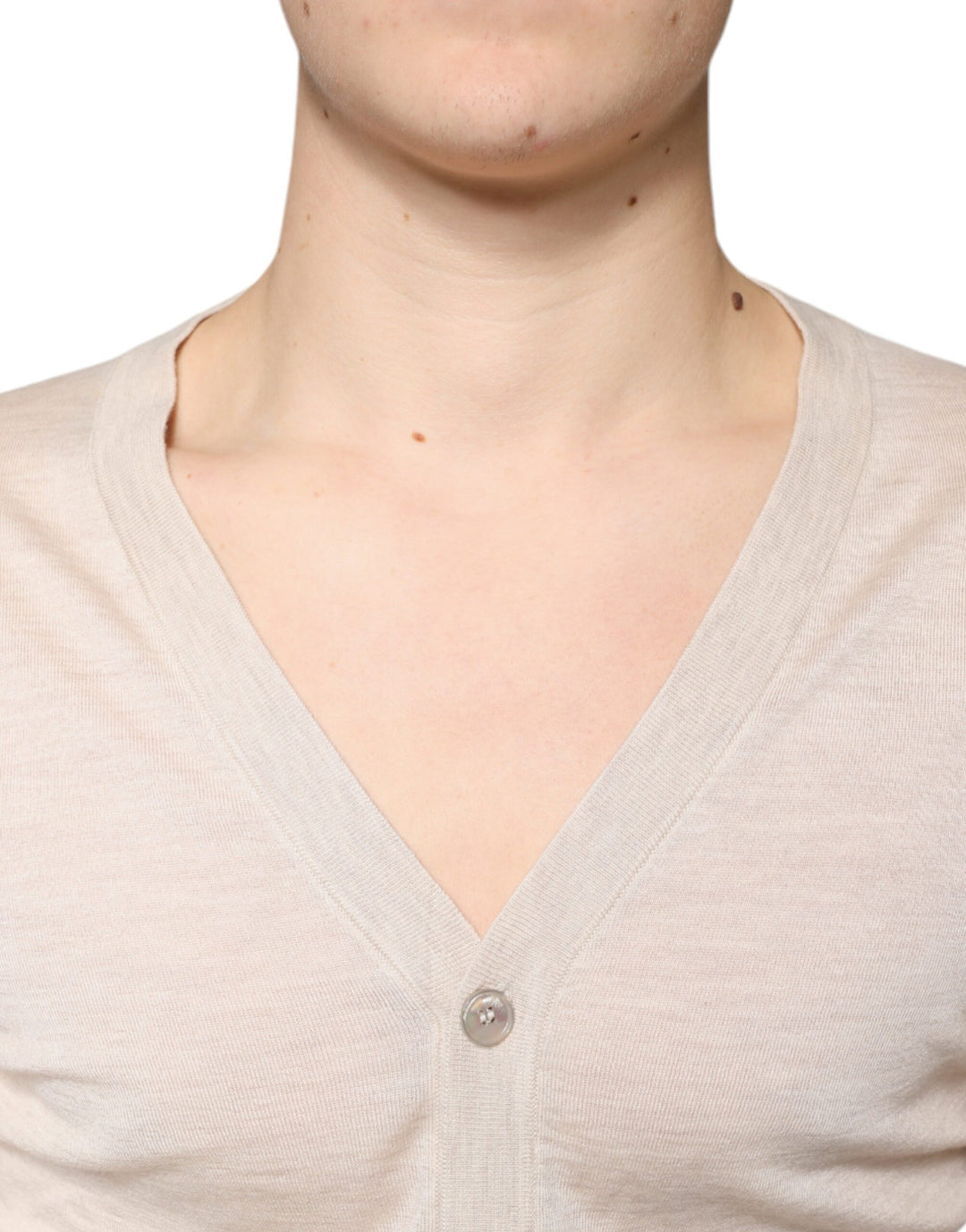 Dolce & Gabbana Beige Cashmere Button Down Cardigan Sweater by Dolce & Gabbana outlet now on sale