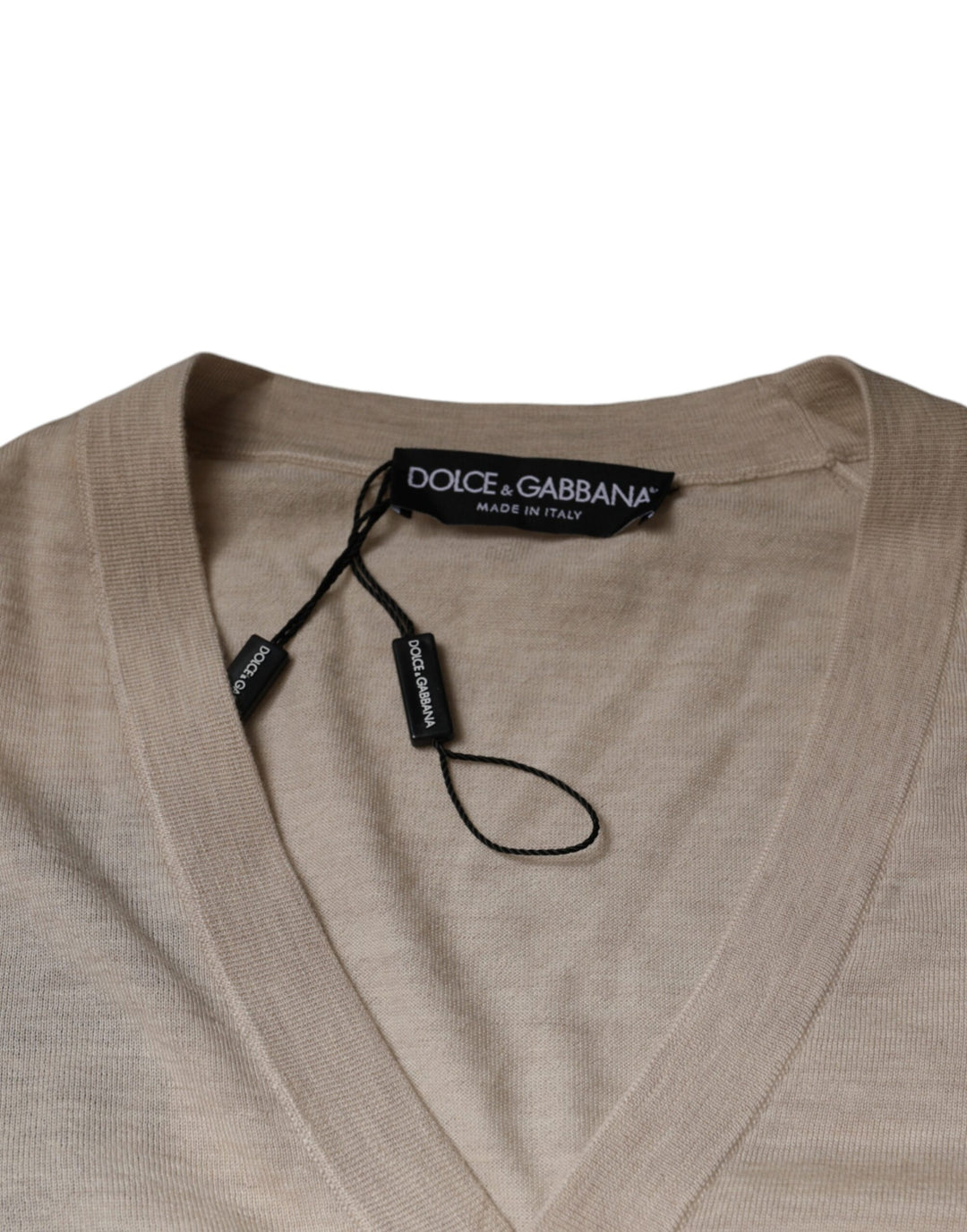 Dolce & Gabbana Beige Cashmere Button Down Cardigan Sweater by Dolce & Gabbana outlet now on sale