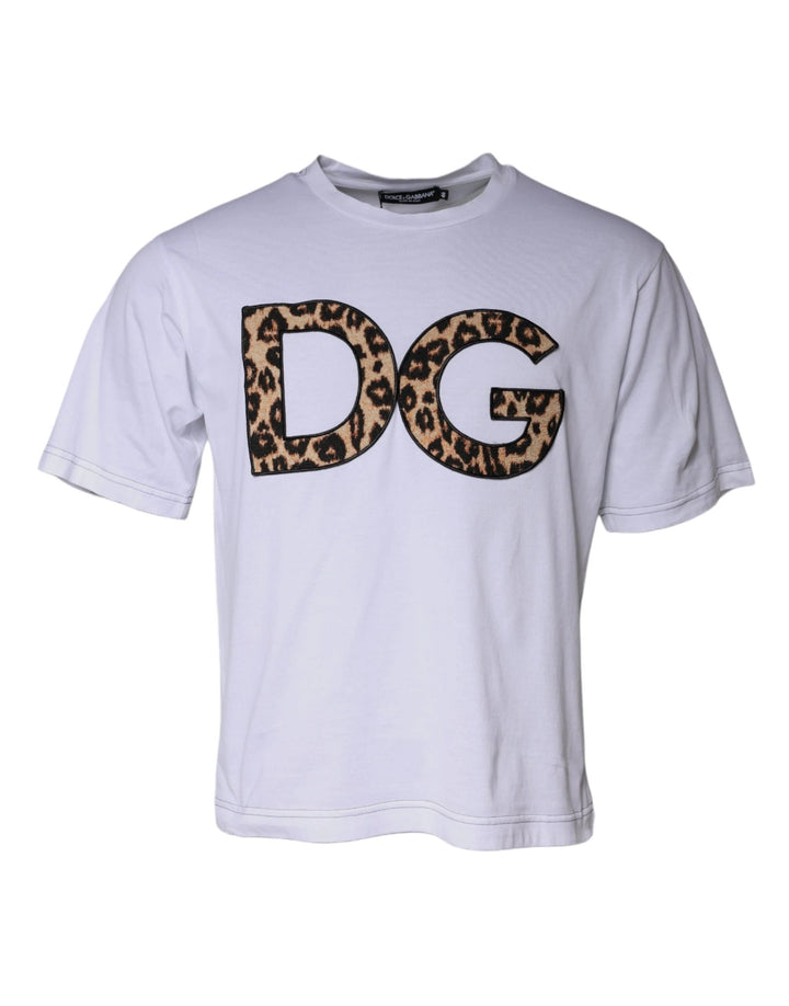 Dolce &amp; Gabbana White DG Logo Cotton Shorts Sleeves T-shirt by Dolce &amp; Gabbana outlet now on sale