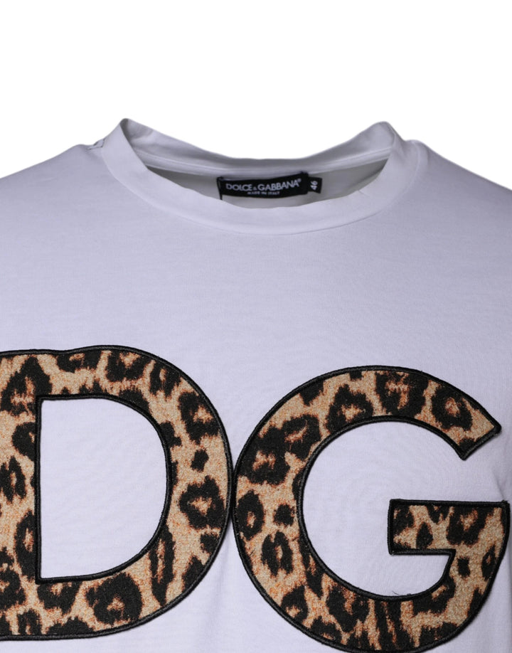 Dolce &amp; Gabbana White DG Logo Cotton Shorts Sleeves T-shirt by Dolce &amp; Gabbana outlet now on sale