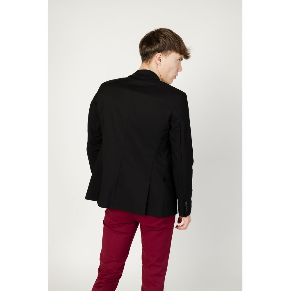 Gianni Lupo Black Cotton Blazer