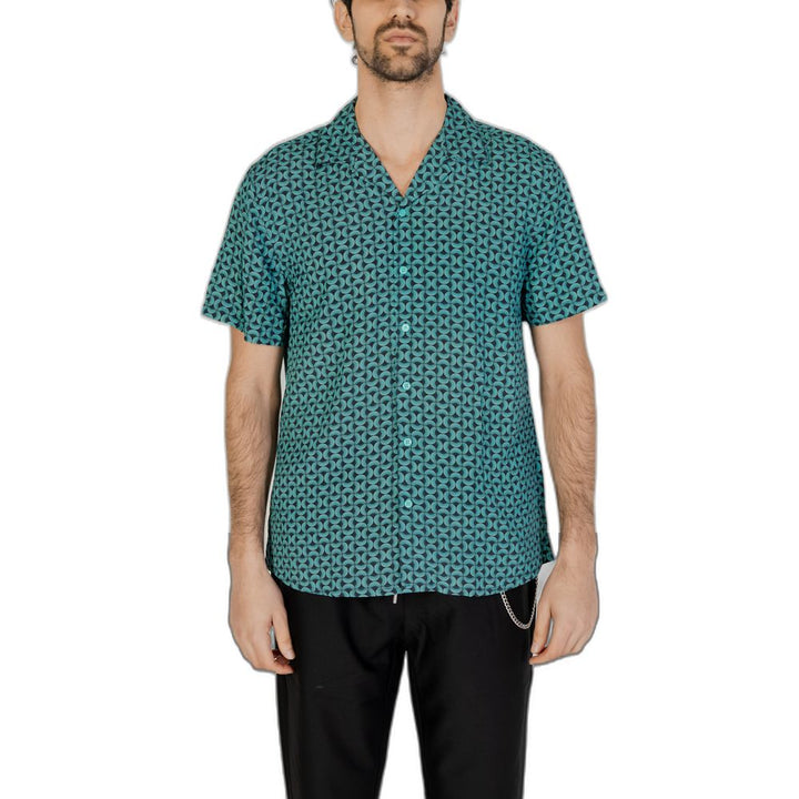 Gianni Lupo Turquoise Viscose Shirt