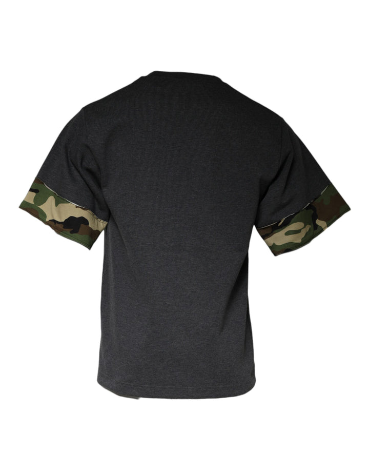 Dolce &amp; Gabbana Sample Sale Dolce &amp; Gabbana Dark Gray Camouflage Crew Neck T-shirt - | Designer outlet
