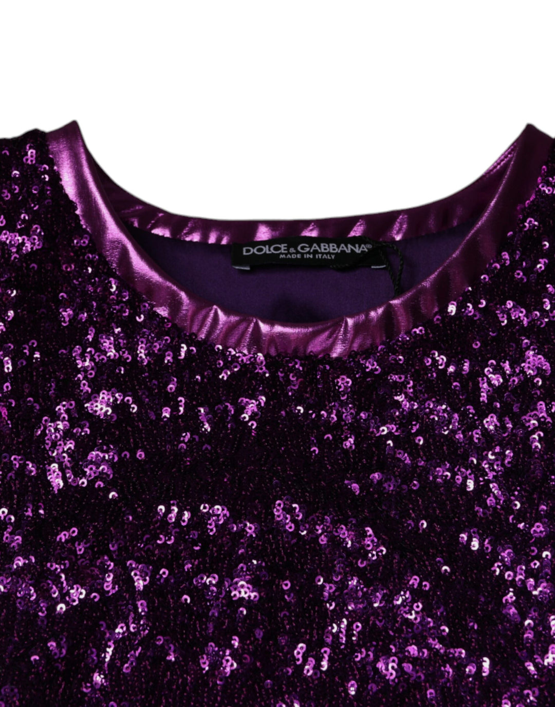 Dolce &amp; Gabbana Sample Sale Dolce &amp; Gabbana Purple Sequin Round Neck Sleeveless T-shirt - | Designer outlet