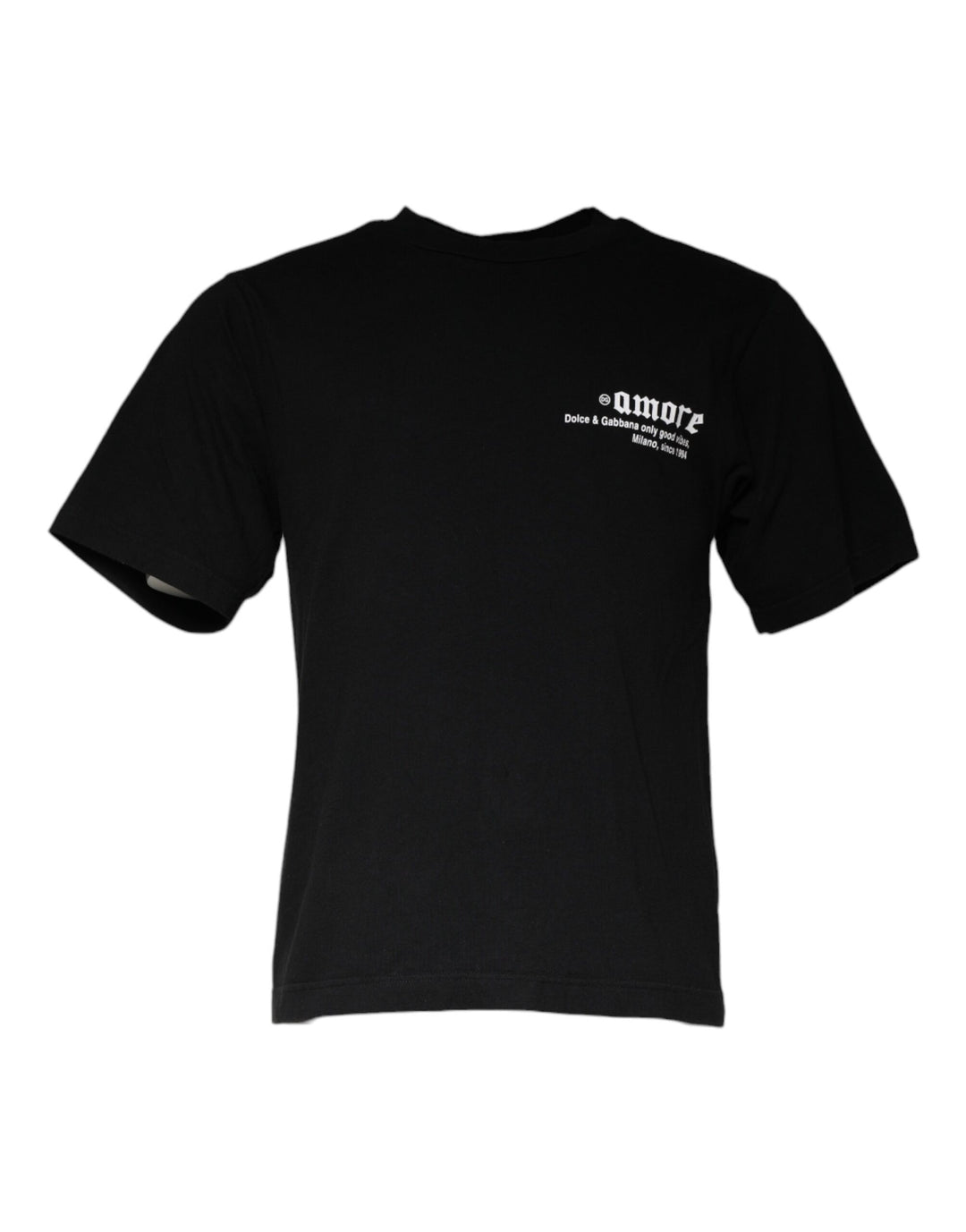 Dolce &amp; Gabbana Sample Sale Dolce &amp; Gabbana Black Amore Print Cotton Crew Neck T-shirt - | Designer outlet