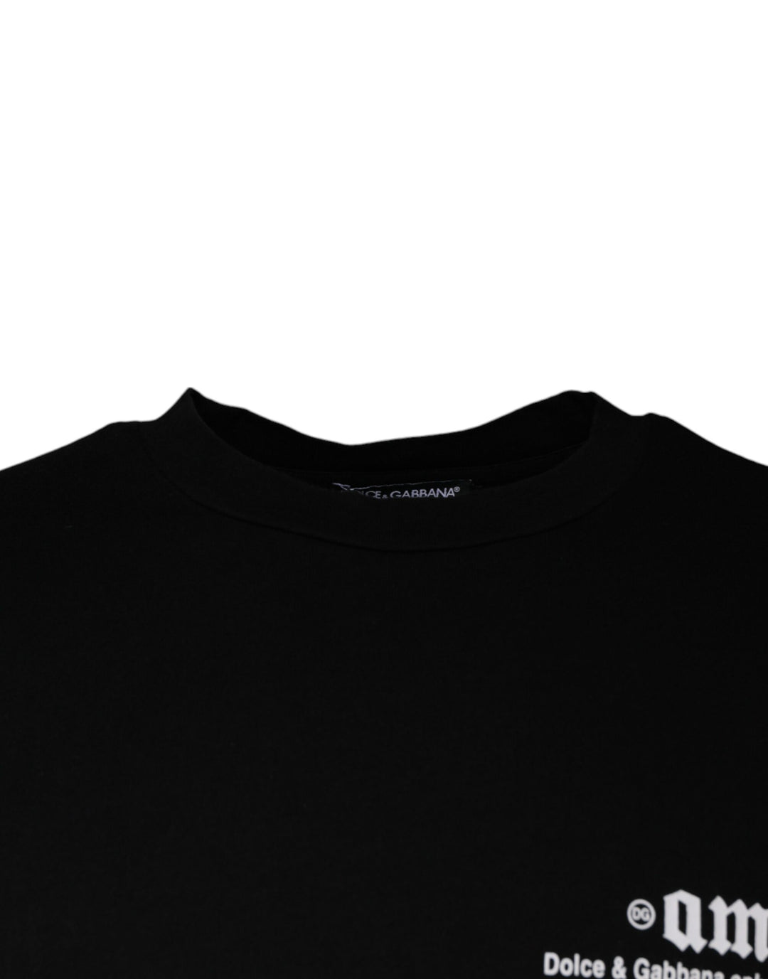 Dolce &amp; Gabbana Sample Sale Dolce &amp; Gabbana Black Amore Print Cotton Crew Neck T-shirt - | Designer outlet