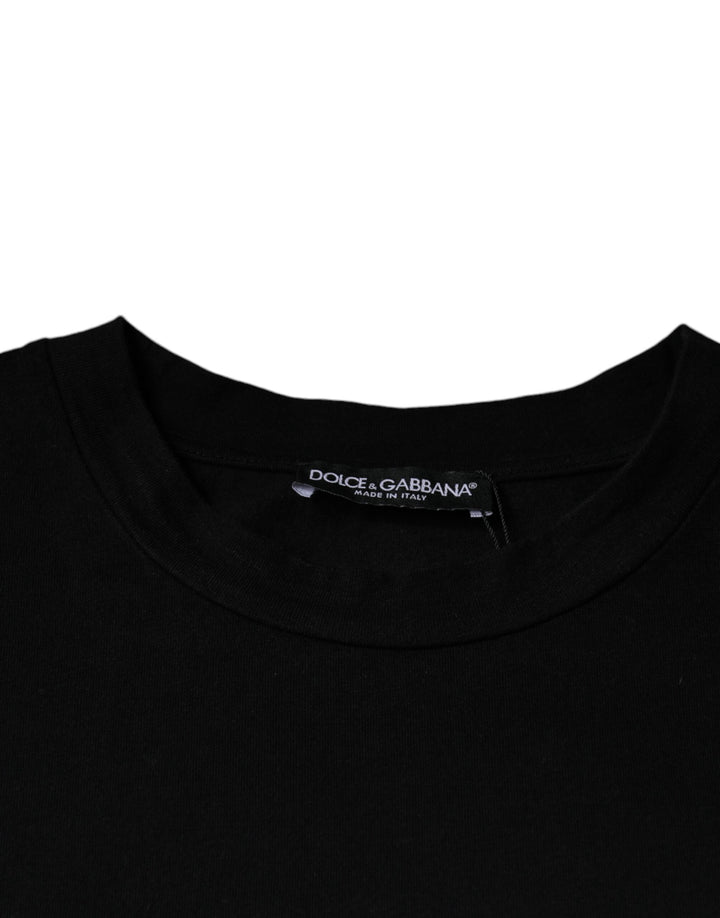 Dolce &amp; Gabbana Sample Sale Dolce &amp; Gabbana Black Amore Print Cotton Crew Neck T-shirt - | Designer outlet