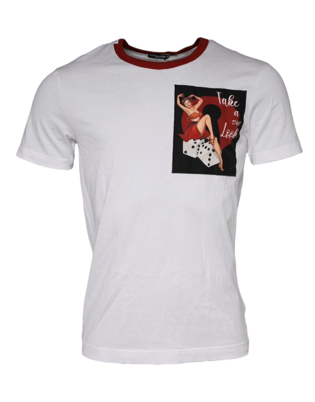 Dolce &amp; Gabbana Sample Sale Dolce &amp; Gabbana White Graphic Print Cotton Crew Neck T-shirt - | Designer outlet