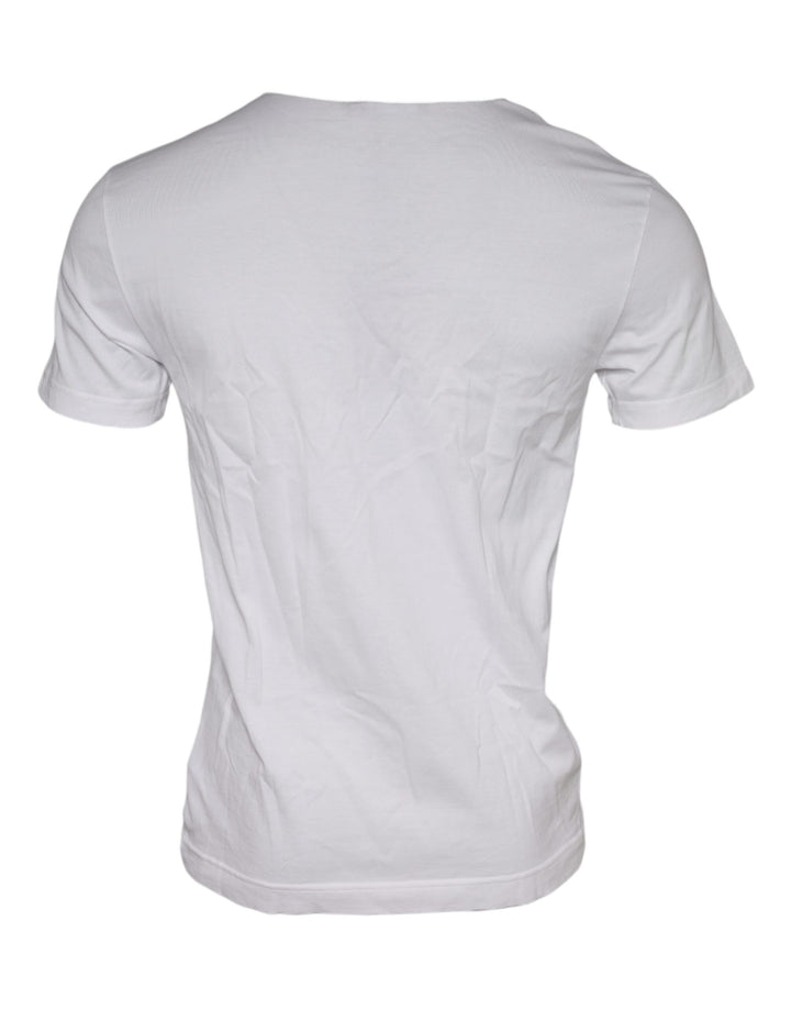 Dolce &amp; Gabbana Sample Sale Dolce &amp; Gabbana White Graphic Print Cotton Crew Neck T-shirt - | Designer outlet