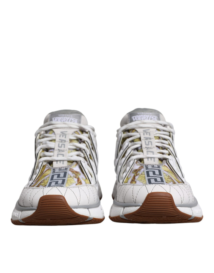 Versace Sample Sale Versace White Trigreca Barocco Print Low Top Sneakers Shoes - | Designer outlet