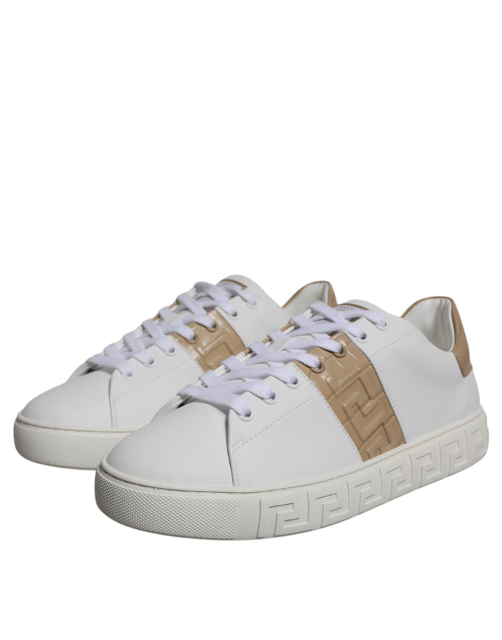 Versace Sample Sale Versace White Brown Greca Print TPU Low Top Men Sneakers Shoes - | Designer outlet