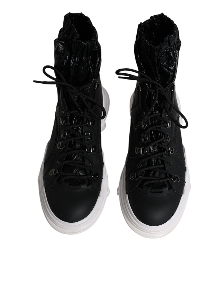 Dolce &amp; Gabbana Sample Sale Dolce &amp; Gabbana Black Nylon Galileo High Top Sneakers Shoes - | Designer outlet