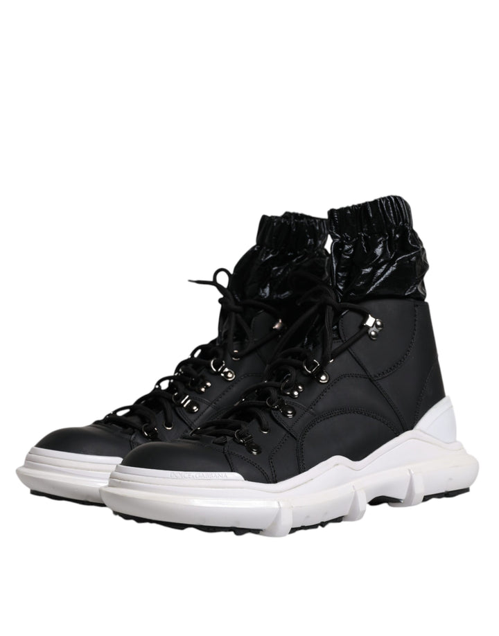 Dolce &amp; Gabbana Sample Sale Dolce &amp; Gabbana Black Nylon Galileo High Top Sneakers Shoes - | Designer outlet
