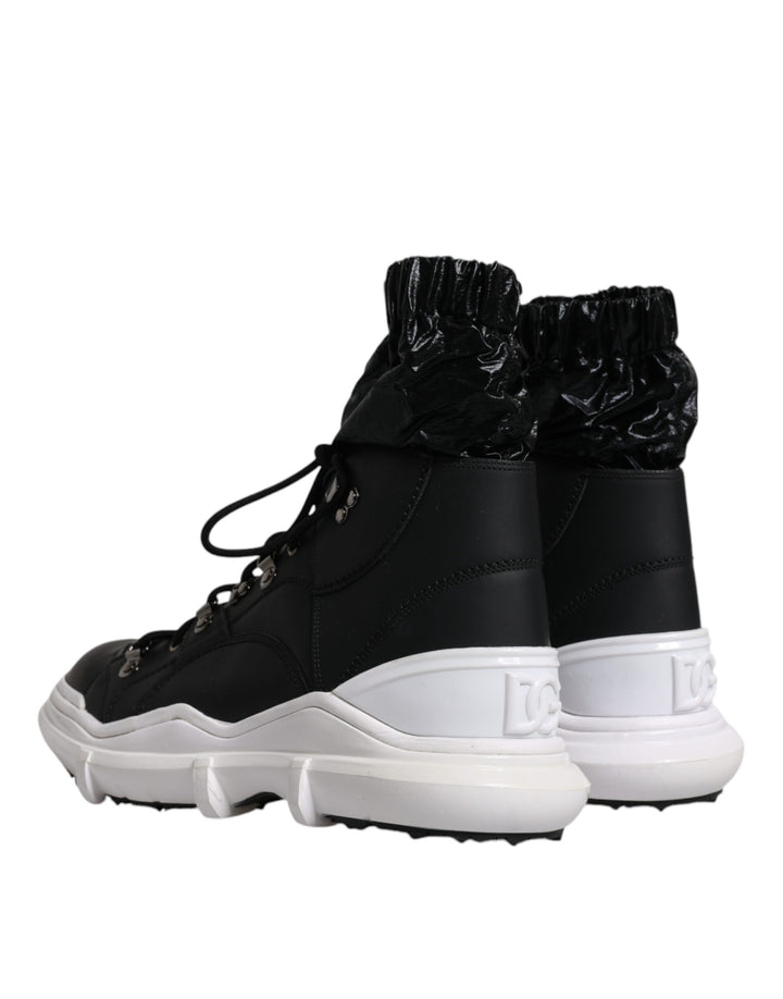 Dolce &amp; Gabbana Sample Sale Dolce &amp; Gabbana Black Nylon Galileo High Top Sneakers Shoes - | Designer outlet