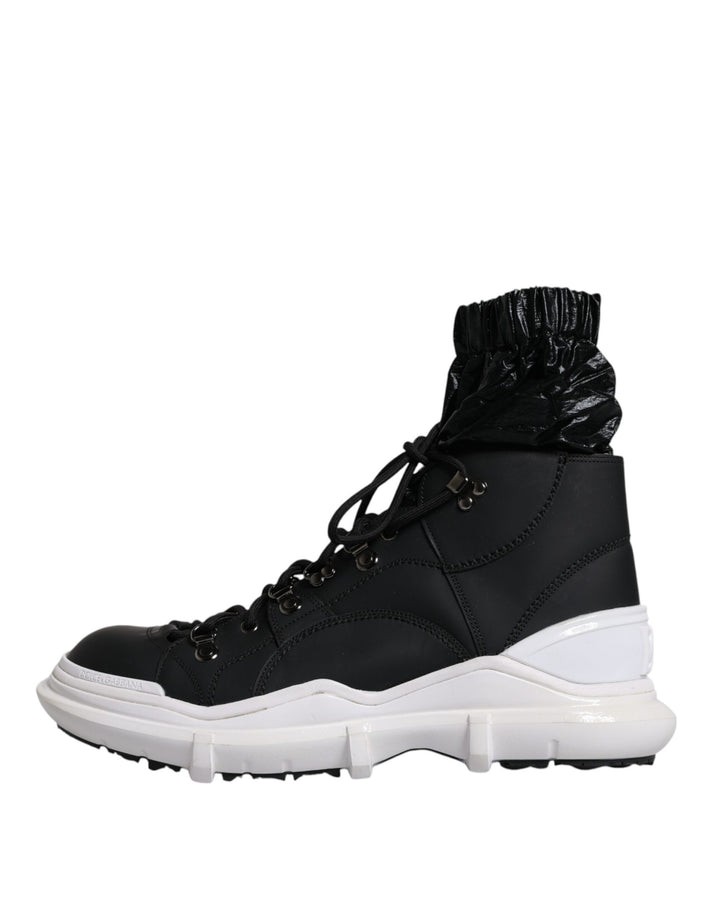 Dolce &amp; Gabbana Sample Sale Dolce &amp; Gabbana Black Nylon Galileo High Top Sneakers Shoes - | Designer outlet