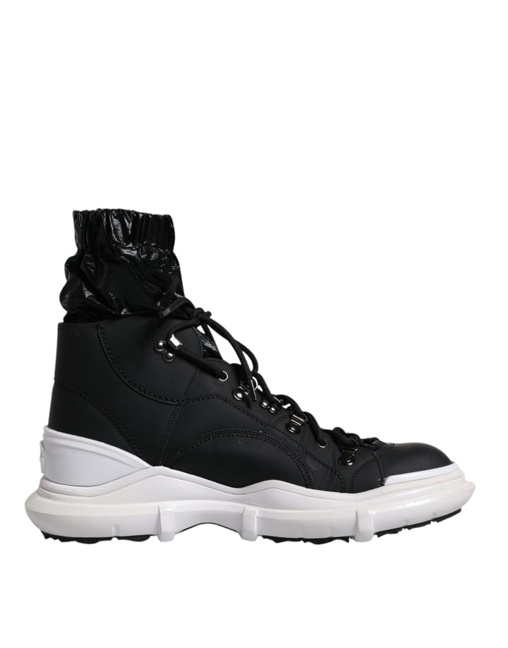 Dolce &amp; Gabbana Sample Sale Dolce &amp; Gabbana Black Nylon Galileo High Top Sneakers Shoes - | Designer outlet