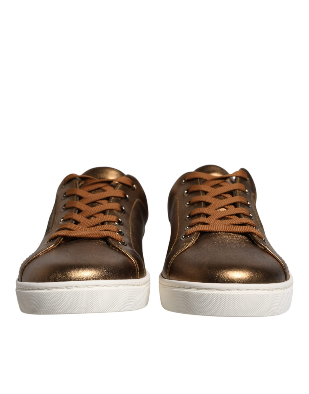Dolce &amp; Gabbana Sample Sale Dolce &amp; Gabbana Gold Leather Logo London Men Sneaker Shoes - | Designer outlet