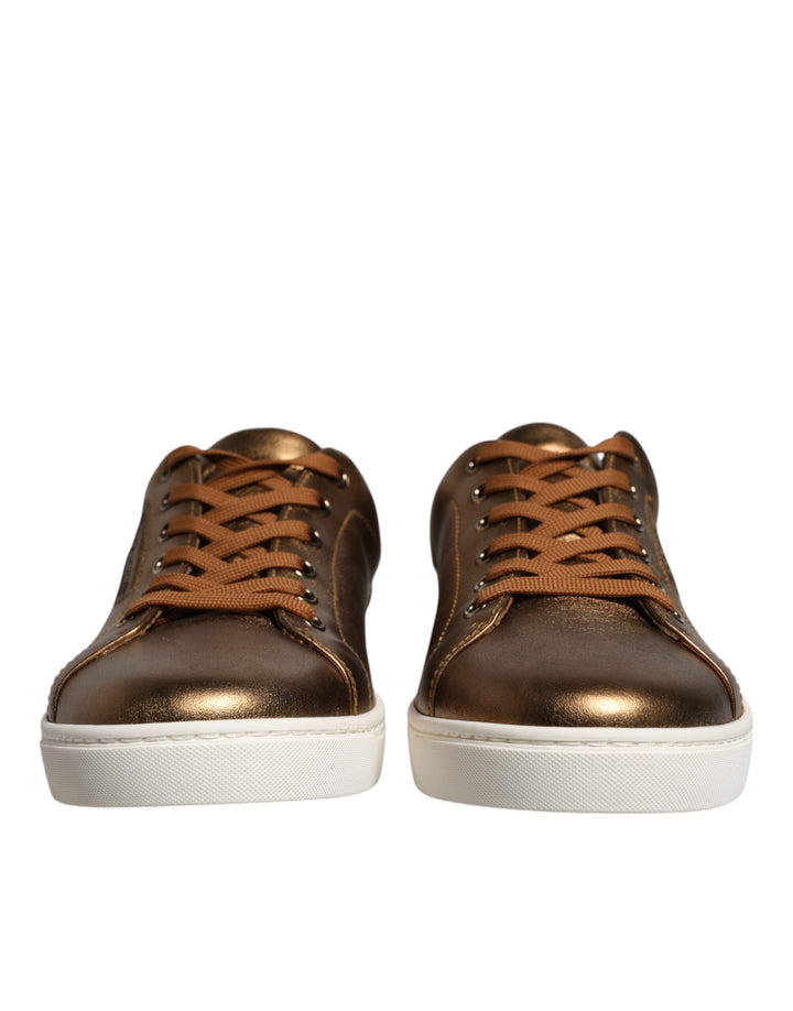 Dolce &amp; Gabbana Sample Sale Dolce &amp; Gabbana Gold Leather Logo London Men Sneaker Shoes - | Designer outlet
