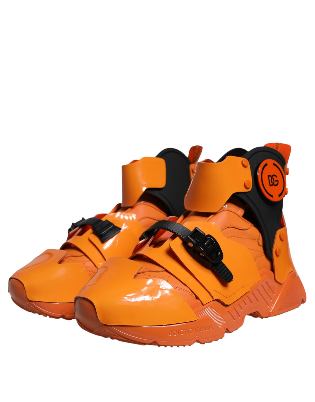 Dolce &amp; Gabbana Sample Sale Dolce &amp; Gabbana Orange Multi Panel Chunky High Top Sneakers Shoes - | Designer outlet