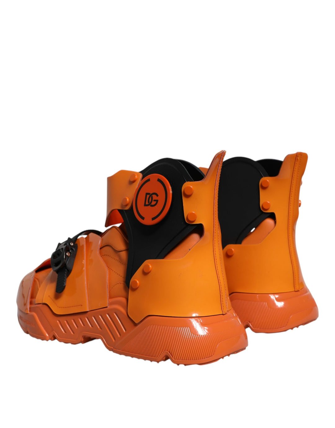 Dolce &amp; Gabbana Sample Sale Dolce &amp; Gabbana Orange Multi Panel Chunky High Top Sneakers Shoes - | Designer outlet