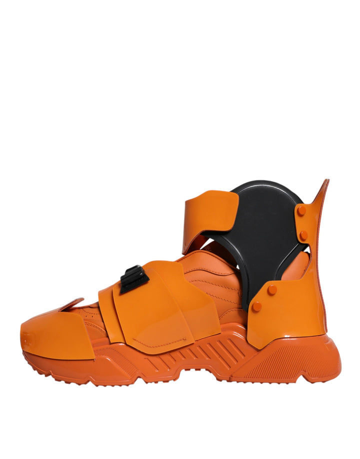 Dolce &amp; Gabbana Sample Sale Dolce &amp; Gabbana Orange Multi Panel Chunky High Top Sneakers Shoes - | Designer outlet