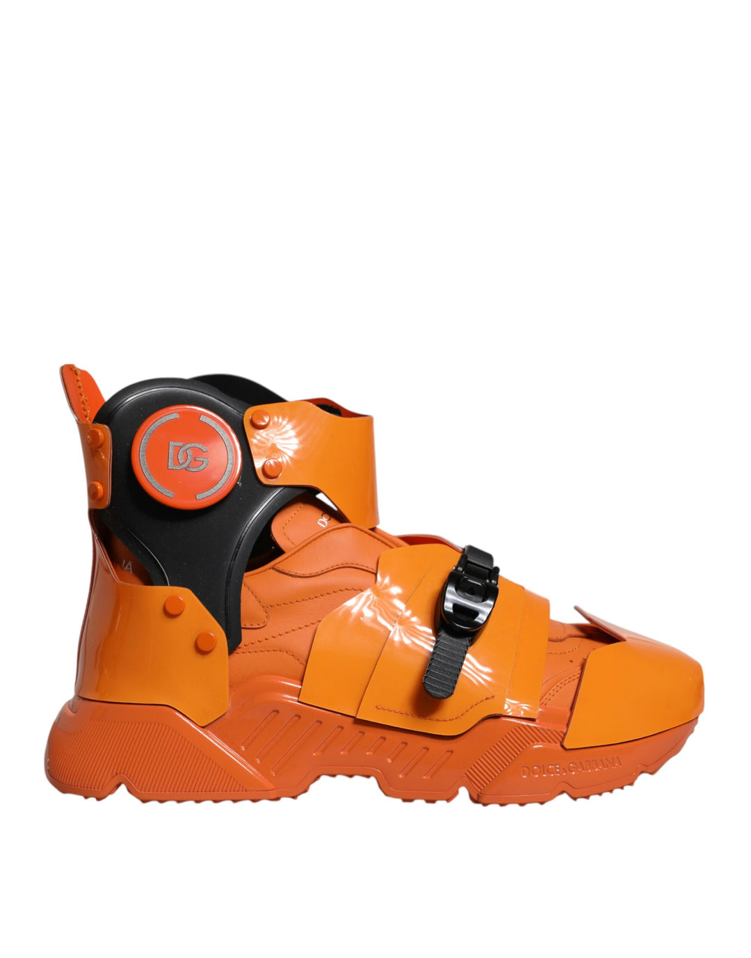 Dolce &amp; Gabbana Sample Sale Dolce &amp; Gabbana Orange Multi Panel Chunky High Top Sneakers Shoes - | Designer outlet