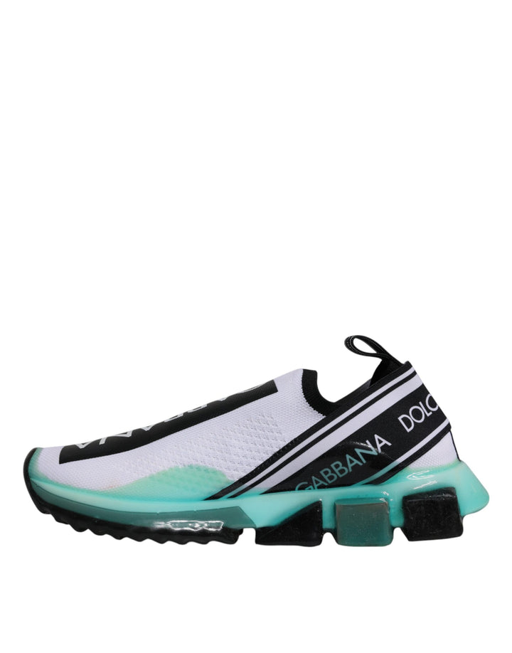 Dolce &amp; Gabbana Sample Sale Dolce &amp; Gabbana White Blue Sorrento Slip On Sneakers Shoes - | Designer outlet