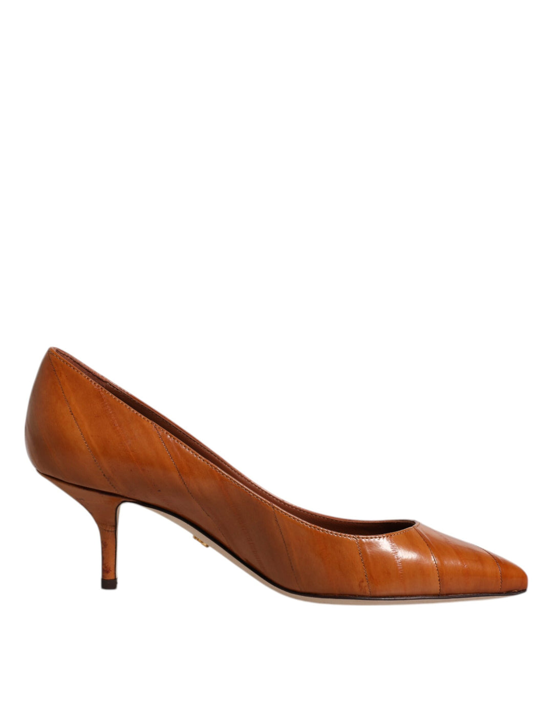 Dolce & Gabbana Brown Leather Kitten Heels Pumps Shoes