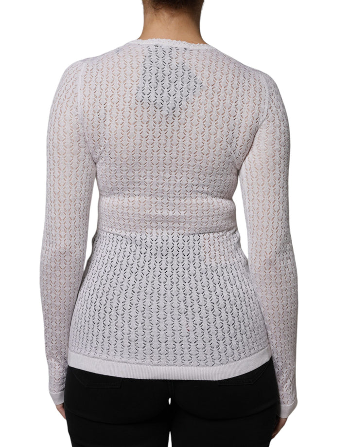 Dolce &amp; Gabbana Sample Sale Dolce &amp; Gabbana White Silk Button Down Cardigan Sweater - | Designer outlet