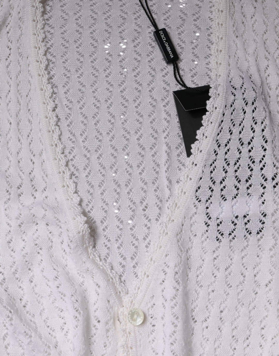 Dolce &amp; Gabbana Sample Sale Dolce &amp; Gabbana White Silk Button Down Cardigan Sweater - | Designer outlet