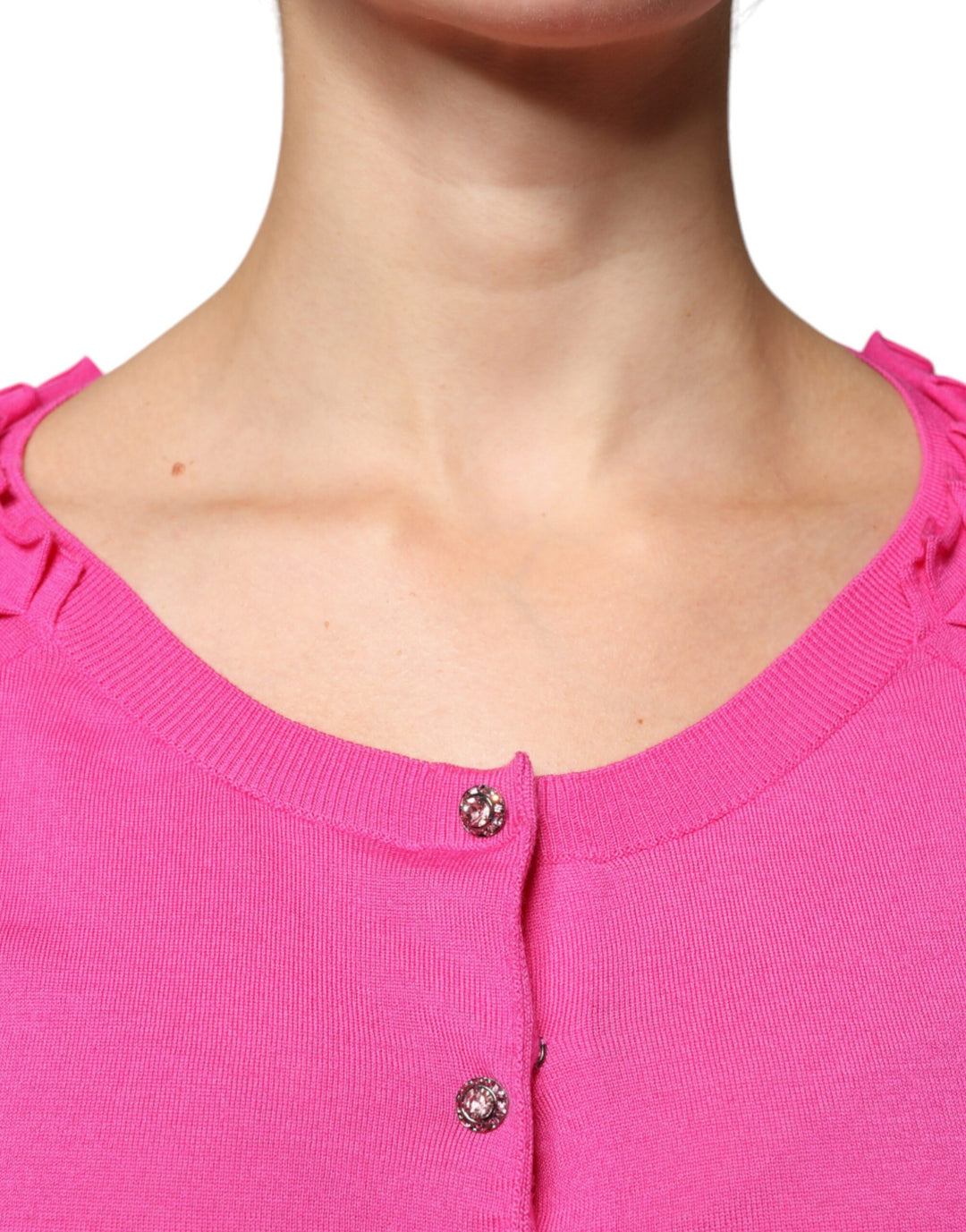 Dolce & Gabbana Pink Wool Button Down Cardigan Sweater by Dolce & Gabbana outlet now on sale