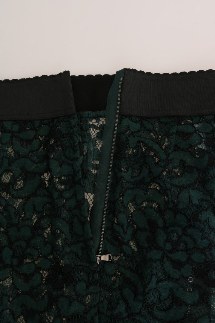 Dolce &amp; Gabbana Sample Sale Dolce &amp; Gabbana Green Floral Lace Leggings Pants - | Designer outlet