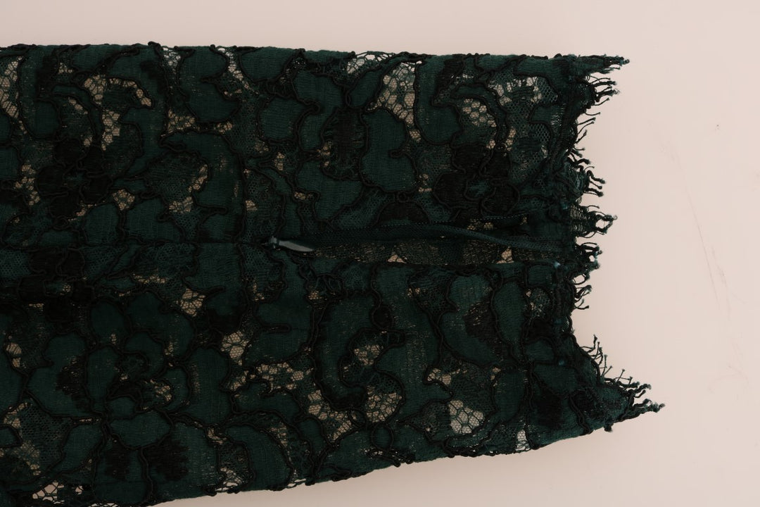 Dolce &amp; Gabbana Sample Sale Dolce &amp; Gabbana Green Floral Lace Leggings Pants - | Designer outlet