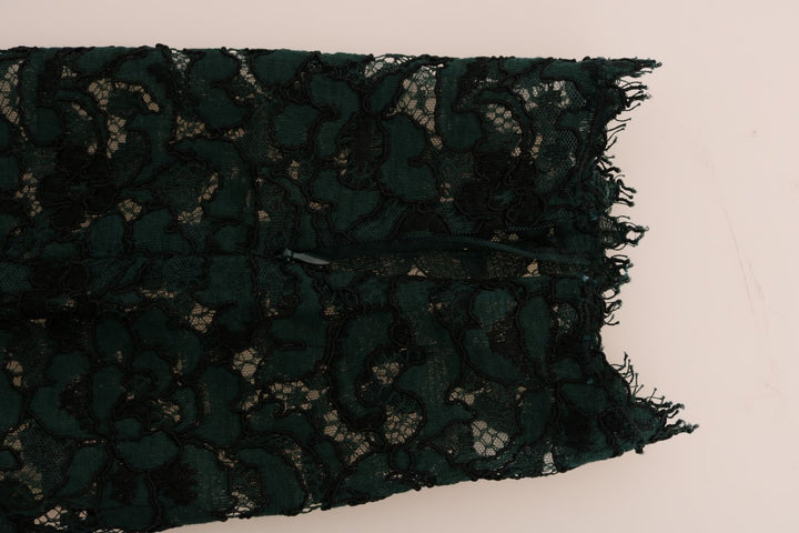 Dolce &amp; Gabbana Sample Sale Dolce &amp; Gabbana Green Floral Lace Leggings Pants - | Designer outlet