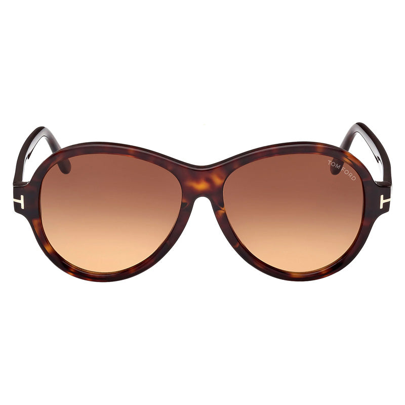 Tom Ford Round Full Rim, with a Dark Havana frame and Gradient Brown lens.