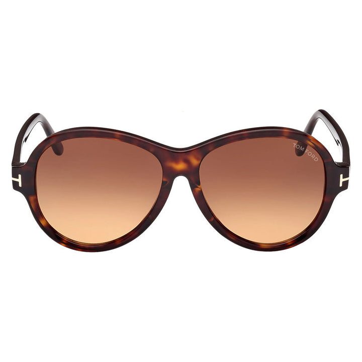 Tom Ford Round Full Rim, with a Dark Havana frame and Gradient Brown lens.
