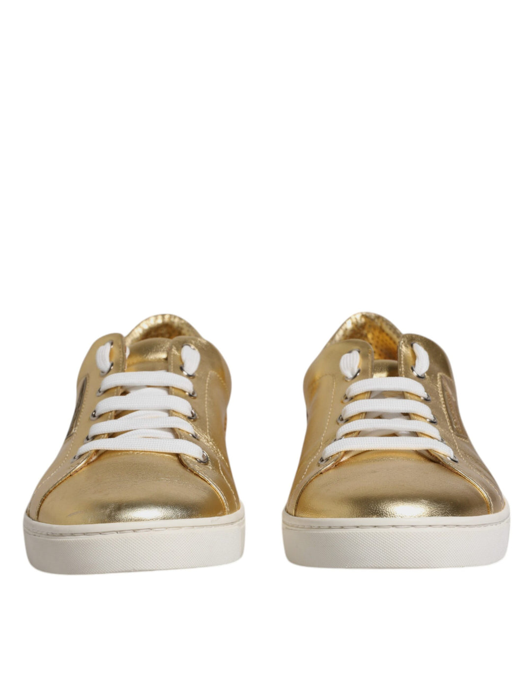 Dolce &amp; Gabbana Sample Sale Dolce &amp; Gabbana Gold Leather Logo London Men Sneakers Shoes - | Designer outlet