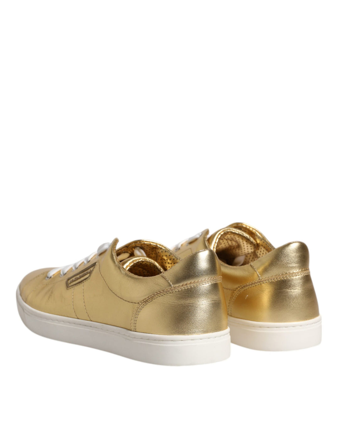 Dolce &amp; Gabbana Sample Sale Dolce &amp; Gabbana Gold Leather Logo London Men Sneakers Shoes - | Designer outlet