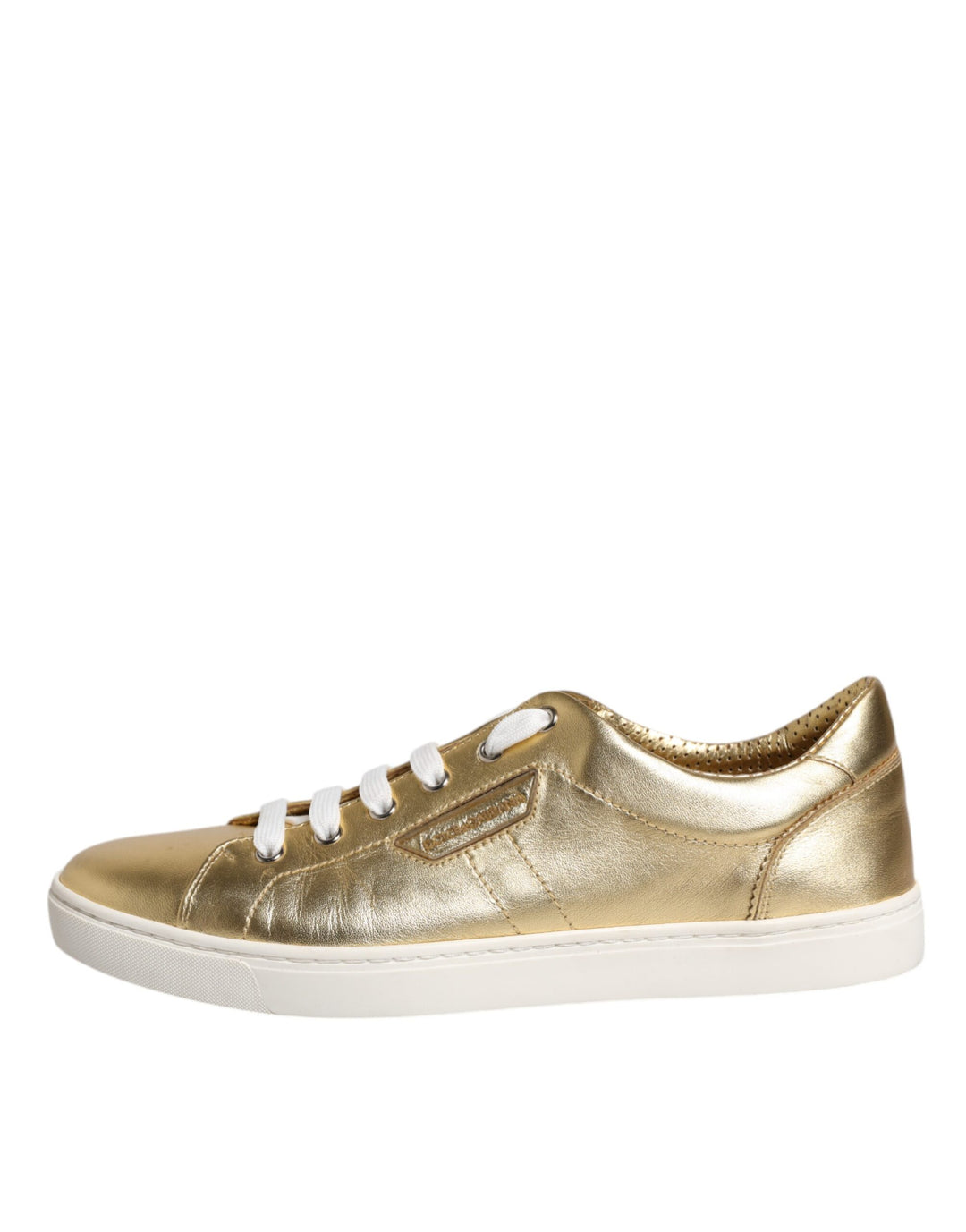 Dolce &amp; Gabbana Sample Sale Dolce &amp; Gabbana Gold Leather Logo London Men Sneakers Shoes - | Designer outlet
