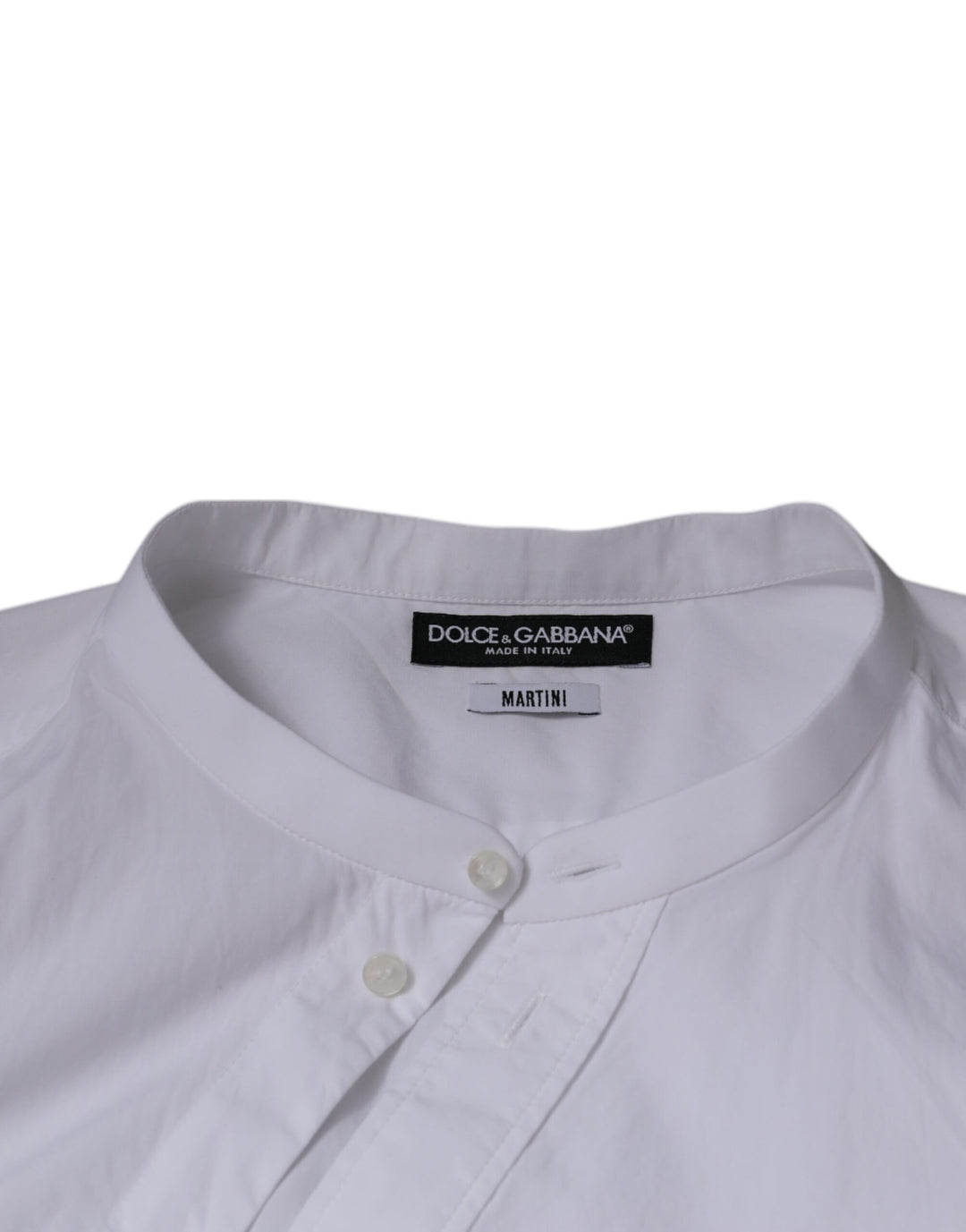 Dolce & Gabbana White Cotton Slim Fit MARTINI Dress Shirt