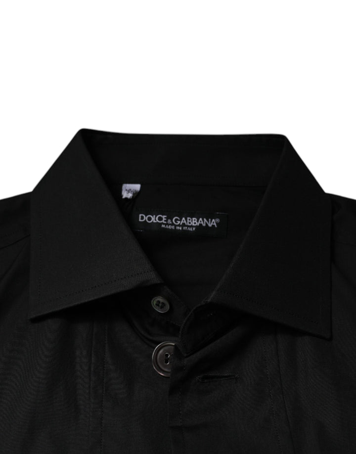 Dolce & Gabbana Black Cotton Formal Long Sleeves Dress Shirt