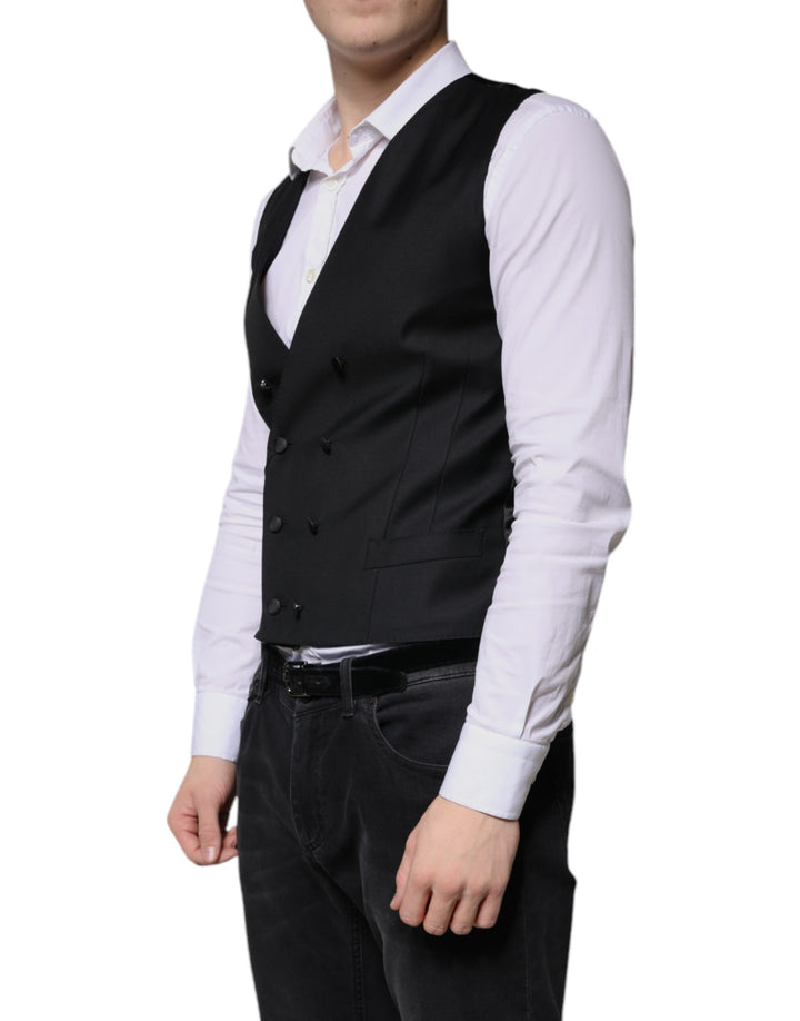 Dolce &amp; Gabbana Sample Sale Dolce &amp; Gabbana Black Wool Formal Dress Men Waistcoat Vest - | Designer outlet